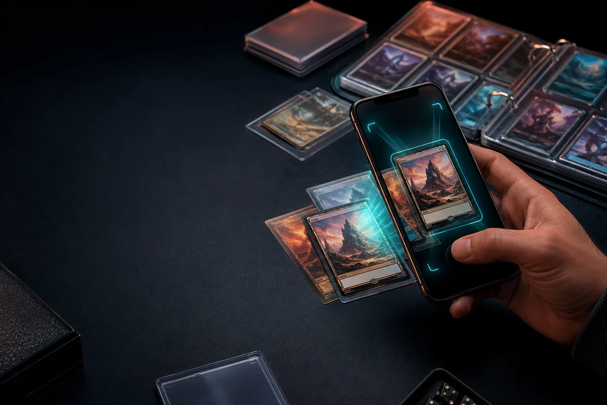 Scanning a Magic: The Gathering card with the Tappr app